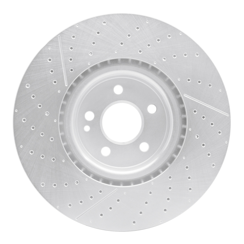 Mercedes-Benz GLA45 AMG Brake Rotor (1) - Front - R1 Concepts - Drilled & Slotted - Silver - `14-`19